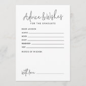 Simple Modern Script Graduate advice & wishes Hinweiskarte (Vorderseite)