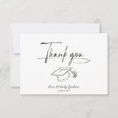 Simple Modern Script Graduation Dankeskarte (Vorderseite)