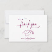 Simple Modern Script Graduation Dankeskarte (Vorderseite)