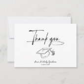 Simple Modern Script Graduation Dankeskarte (Vorderseite)