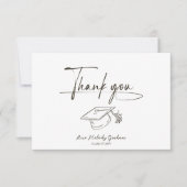 Simple Modern Script Graduation Dankeskarte (Vorderseite)