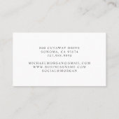 Simple Modern Script Monogram Visitenkarte (Rückseite)