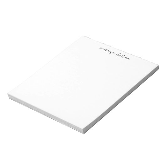 Simple Modern Script Personalized Name Notizblock (Rotiert)