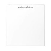 Simple Modern Script Personalized Name Notizblock (Vorderseite)