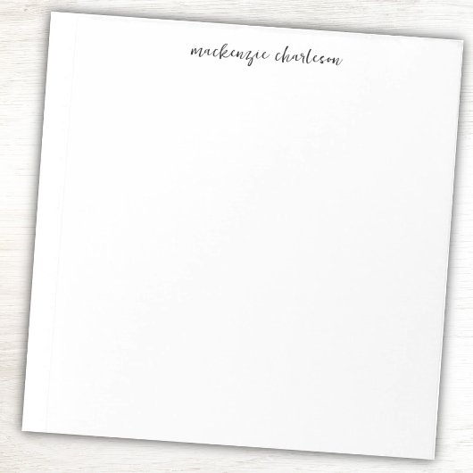 Simple Modern Script Personalized Name Notizblock