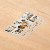 Simple Modern Script Photo Collage Christmas Card Acryleinladungen (Ablage )