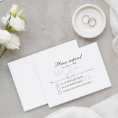 Simple Modern Scripty Mr. & Mrs. RSVP Card Mitteilungskarte