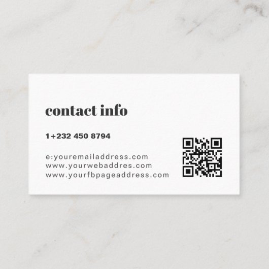 Simple Modern Silver & White Background  Visitenkarte (Rückseite)