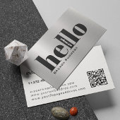 Simple Modern Silver & White Background  Visitenkarte