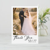 Simple Modern Sporty Couple Wedding Dankeskarte (Stehend Vorderseite)