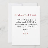 Simple Modern Sporty Couple Wedding Dankeskarte (Rückseite)