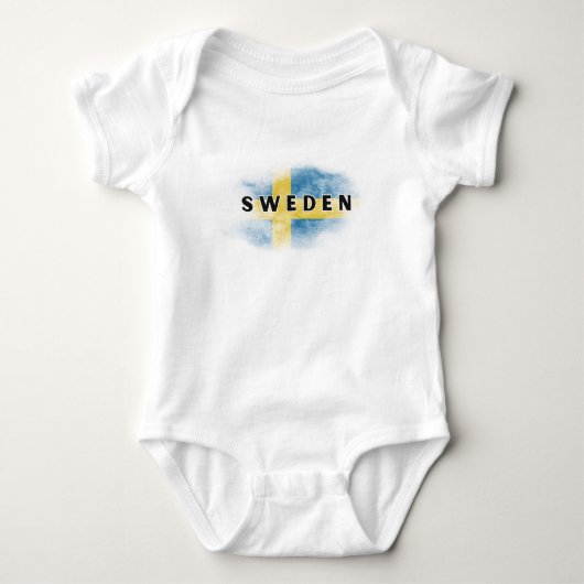 Simple Modern Sweden Flag Swedish Souvenir Baby Strampler (Vorderseite)