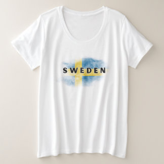 Simple Modern Sweden Flag Swedish Souvenir Große Größe T-Shirt