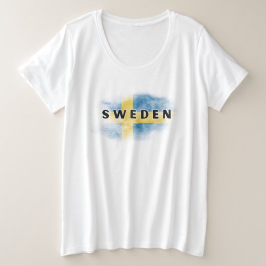 Simple Modern Sweden Flag Swedish Souvenir Große Größe T-Shirt (Design vorne)