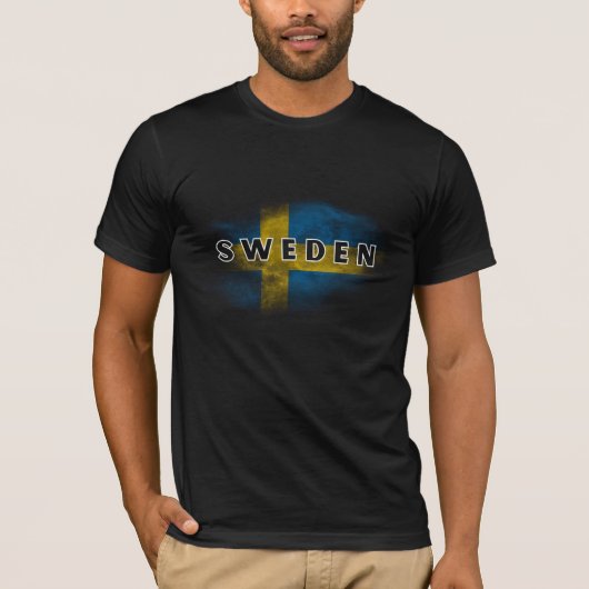 Simple Modern Sweden Flag Swedish Souvenir T-Shirt (Vorderseite)
