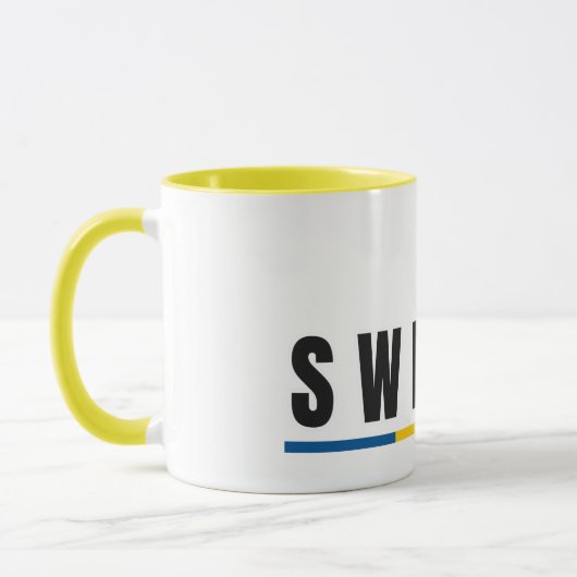 Simple Modern Sweden Swedish Letter Flag Souvenir Tasse (Links)