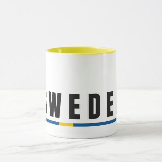 Simple Modern Sweden Swedish Letter Flag Souvenir Tasse (Zentrum)