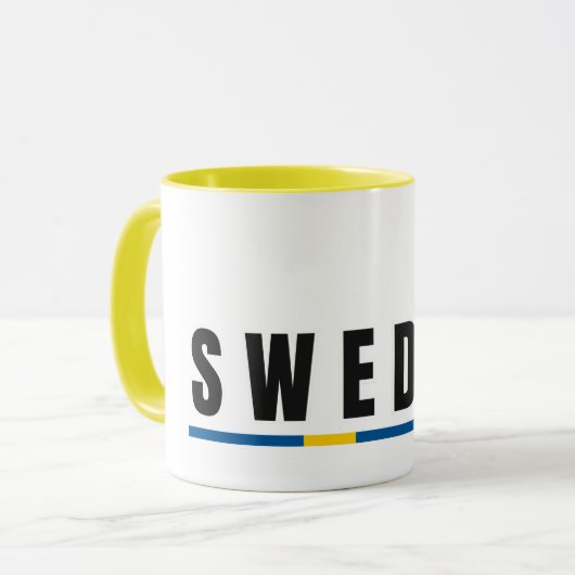 Simple Modern Sweden Swedish Letter Flag Souvenir Tasse (Vorderseite Links)