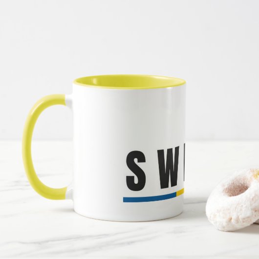 Simple Modern Sweden Swedish Letter Flag Souvenir Tasse (Mit Donut)