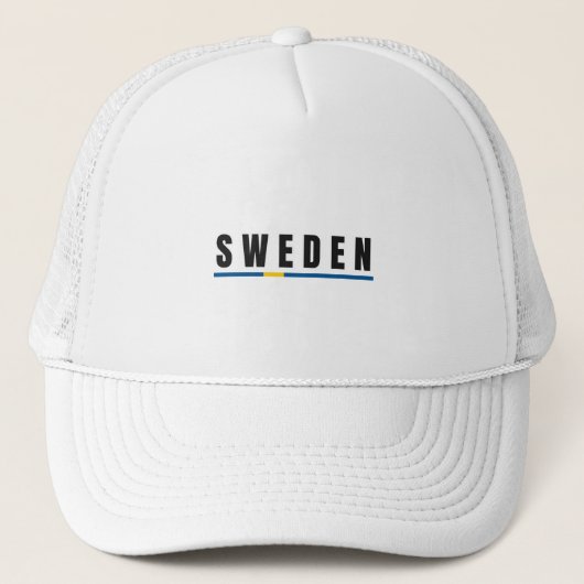 Simple Modern Sweden Swedish Letter Flag Souvenir Truckerkappe (Vorderseite)
