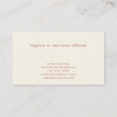 Simple Modern Terracotta Add Logo Professional Visitenkarte (Rückseite)