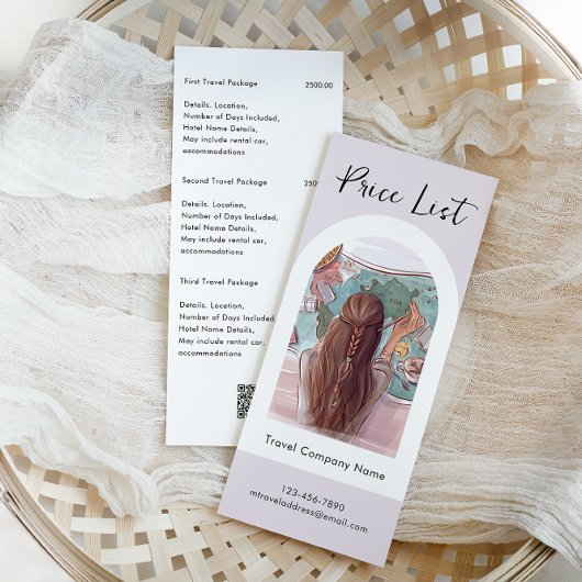 Simple Modern Travel Agency Price List Werbekarte