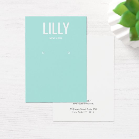 Simple Modern Turquoise Earring Display Card (Schreibtisch)