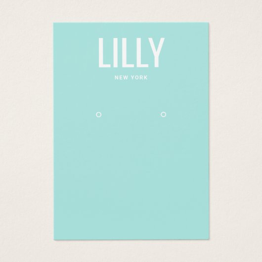 Simple Modern Turquoise Earring Display Card (Vorderseite)