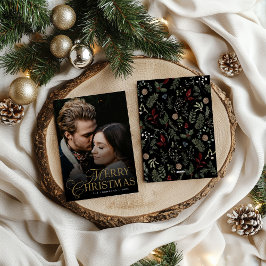 Simple Modern Typography 1 Photo Merry Christmas Feiertagskarte