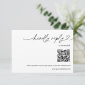 Simple Modern Typography QR Code Kindly Respond RSVP Karte (Stehend Vorderseite)