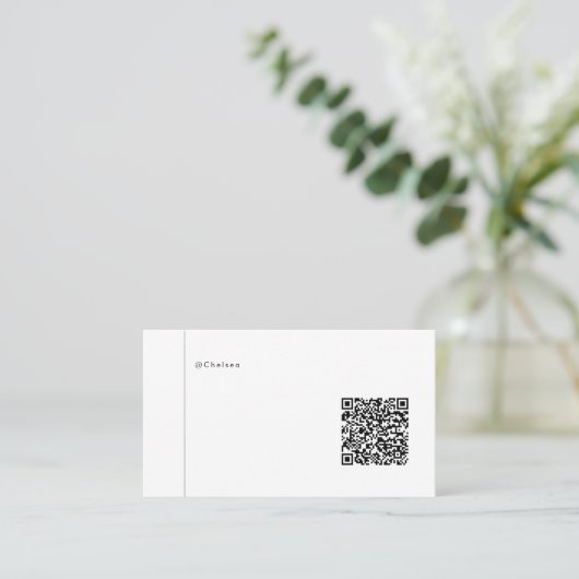 Simple Modern Unique Username Professional QR Code Visitenkarte (Stehend Vorderseite)