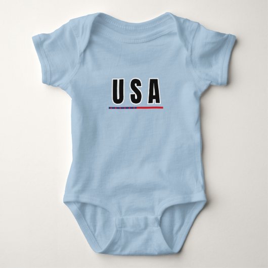 Simple Modern USA America Art Letter Flag Souvenir Baby Strampler (Vorderseite)
