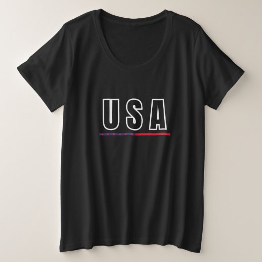 Simple Modern USA America Art Letter Flag Souvenir Große Größe T-Shirt (Design vorne)