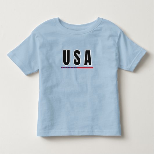 Simple Modern USA America Art Letter Flag Souvenir Kleinkind T-shirt (Vorderseite)