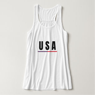 Simple Modern USA America Art Letter Flag Souvenir Tank Top