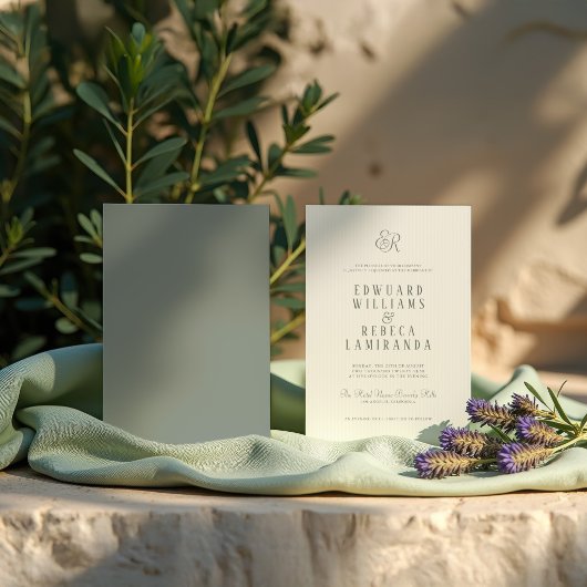 Simple Modern Vertical Stripes Wedding Einladung