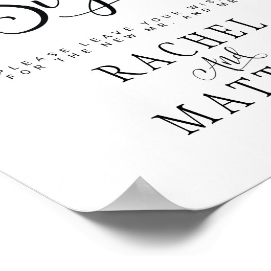 Simple&Modern Wedbook Sign Value Poster (Ecke)