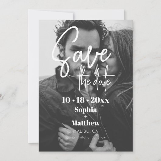 Simple Modern Wedding Photo Save The Date (Vorderseite)