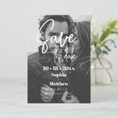 Simple Modern  Wedding Photo Save The Date (Stehend Vorderseite)