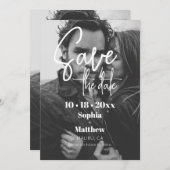 Simple Modern Wedding Photo Save The Date (Vorne/Hinten)