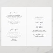Simple Modern Wedding Program (Vorderseite)
