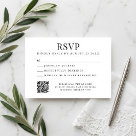 Simple Modern Wedding RSVP Karte