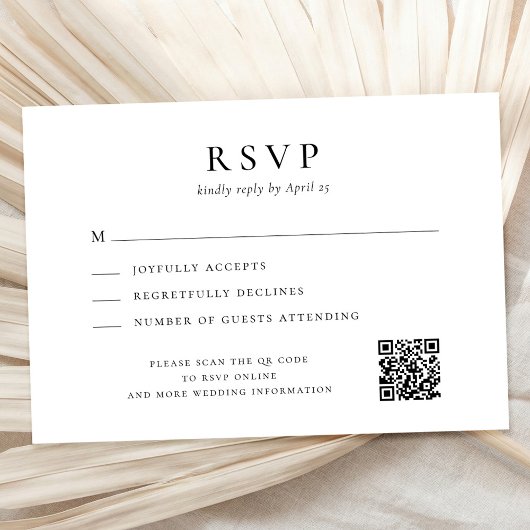 Simple Modern Wedding RSVP Karte