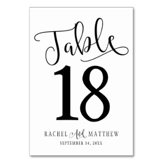 Simple&Modern Wedding Tischnummer Card