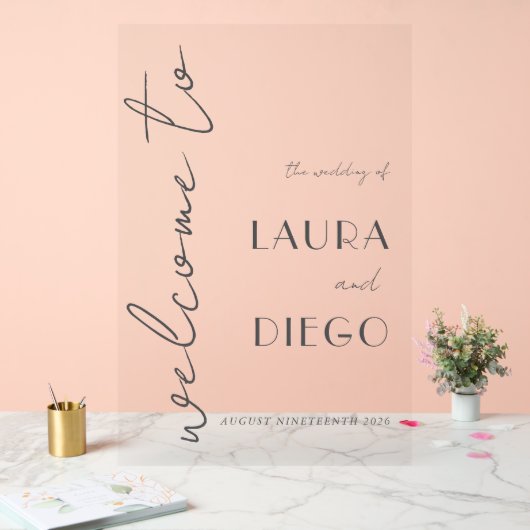 Simple Modern Wedding Welcome Sign Acrylschild (Hochzeit)