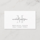 Simple Modern Wellness Coach Script Monogram Visitenkarte (Vorderseite)