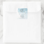 Simple Modern We're on Cloud 9 Hello Baby Shower Quadratischer Aufkleber (Tasche)