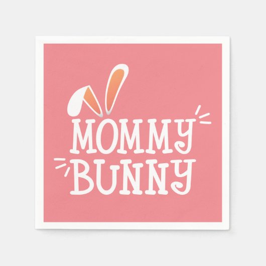 Simple Mommy Bunny Ostertypograph | Paper Napkin Serviette (Vorderseite)