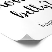 Simple Mommys Belly | Black Script Guessing Game Poster (Ecke)