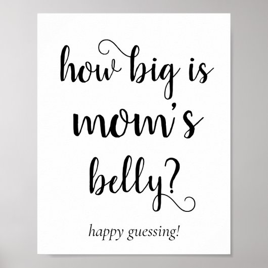 Simple Mommys Belly | Black Script Guessing Game Poster (Vorne)